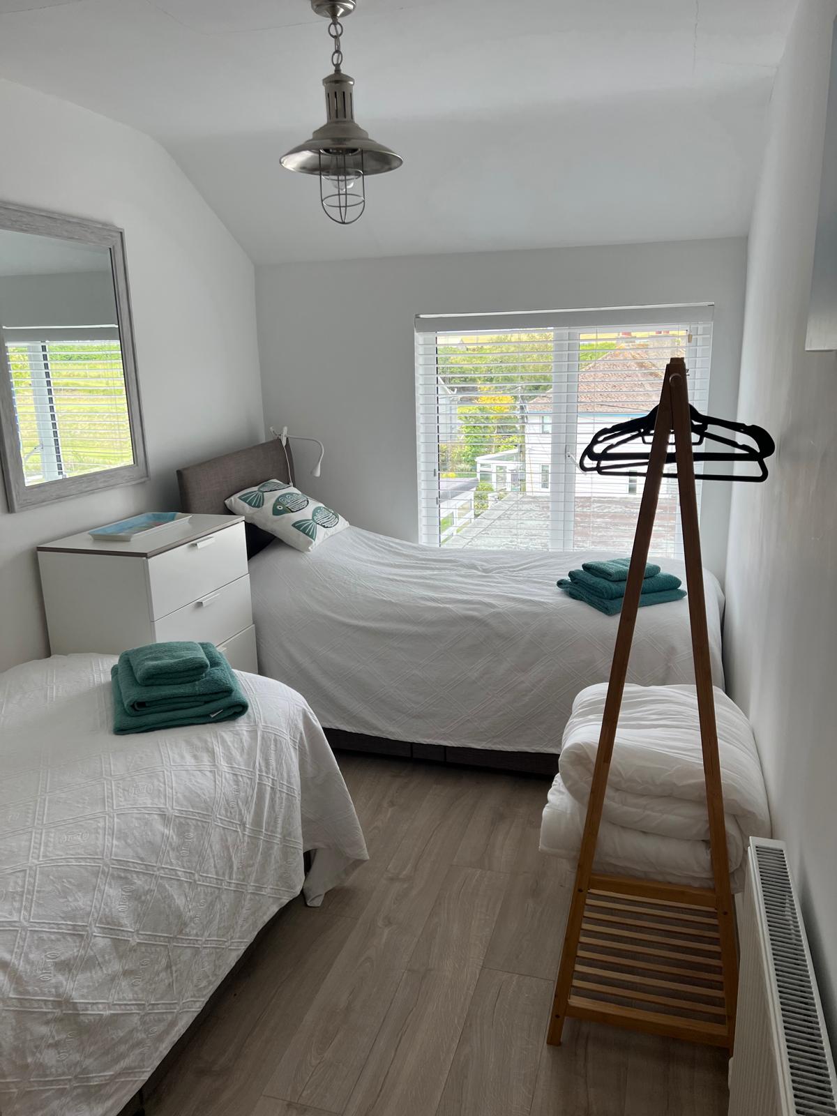 Bright twin bedroom